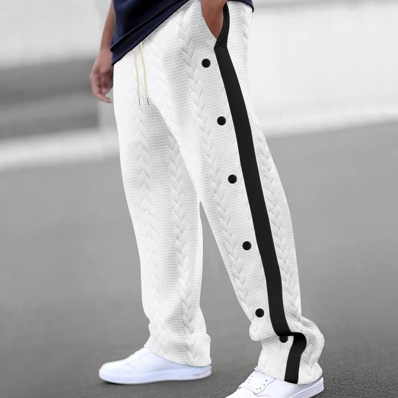 Pantalones casuales de algodón con cintura media para hombre