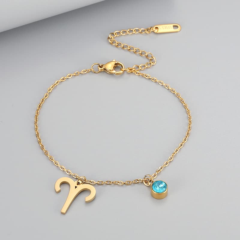 Pulsera de constelación retro con circón azul