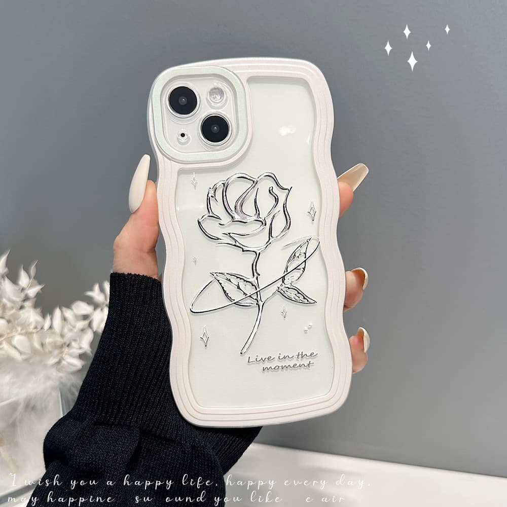 Funda silicona transparente con onda para iPhone