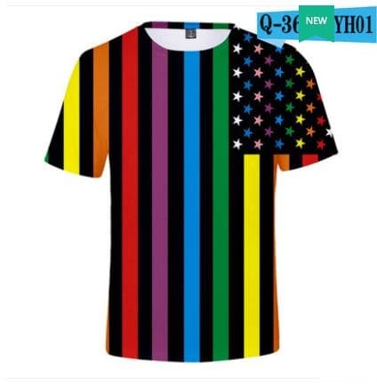 Camiseta de manga corta estampado geométrico colorido