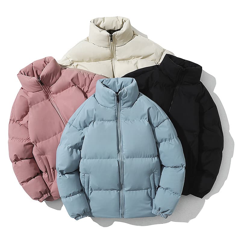 Abrigo hombre nylon con patrón geométrico y estilo retro