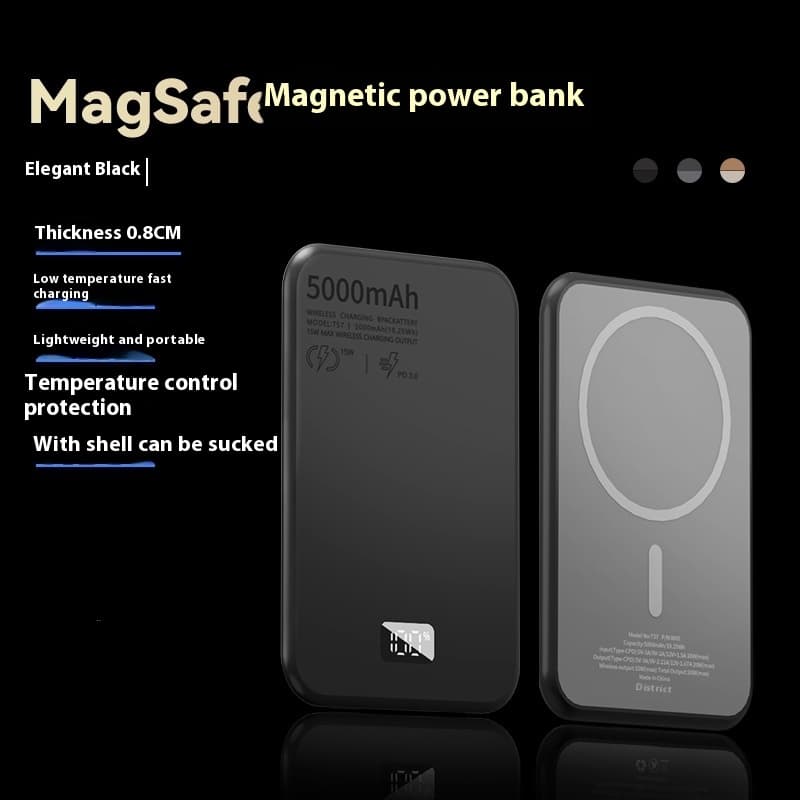 Batería portátil magnética 5000 mAh con pantalla