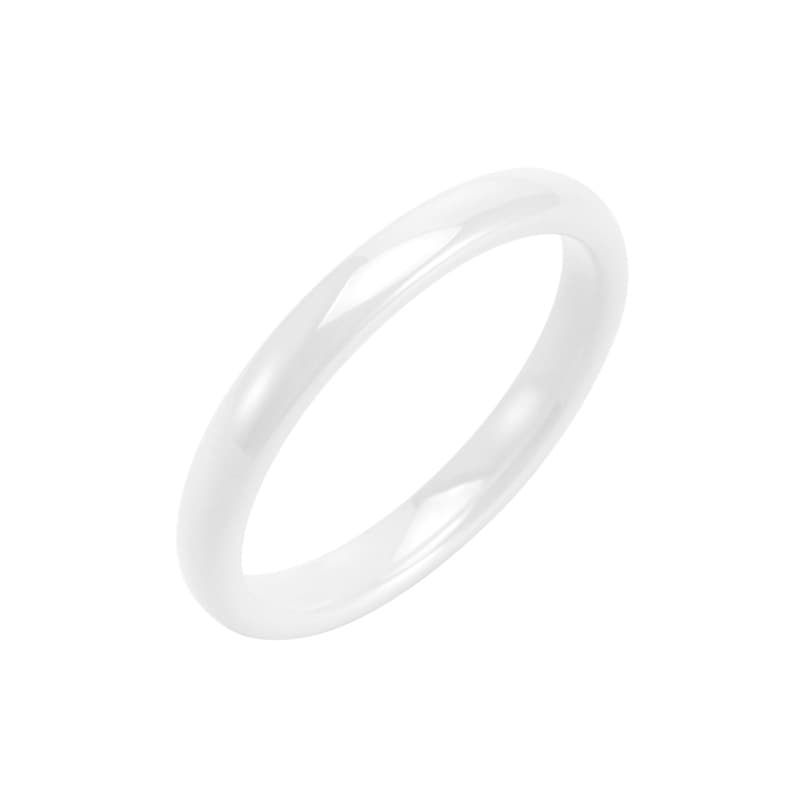 Anillo de cerámica unisex de 3mm acabado brillante