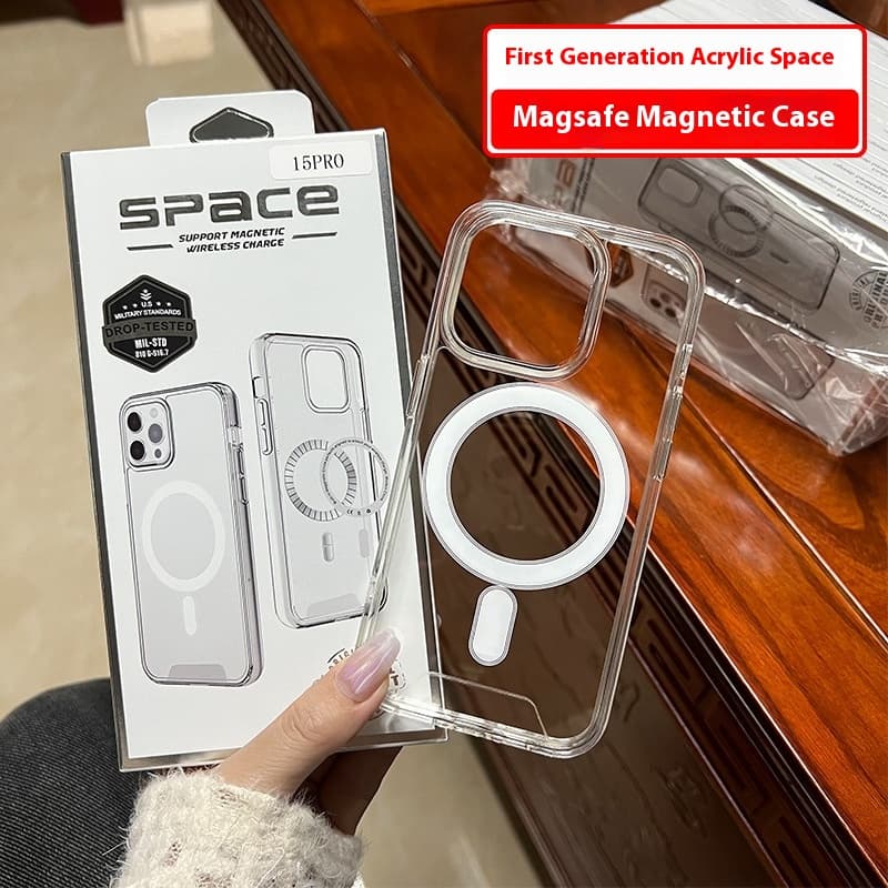 Funda magnética transparente antiimpactos para iPhone