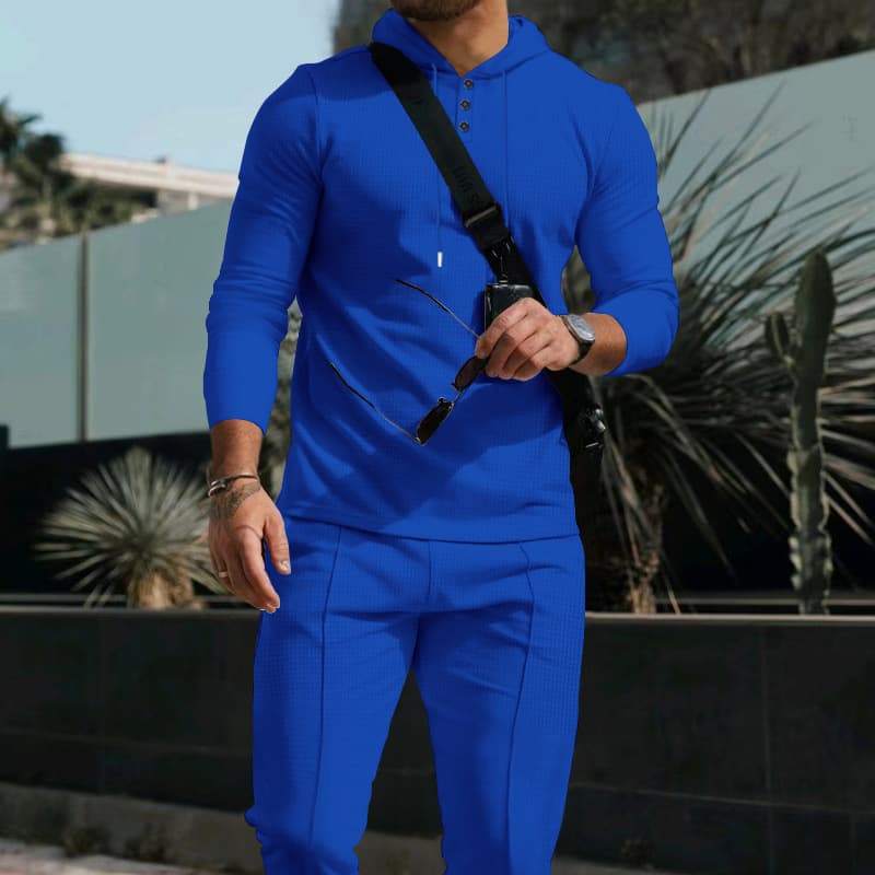Conjunto sudadera capucha pantalones color liso