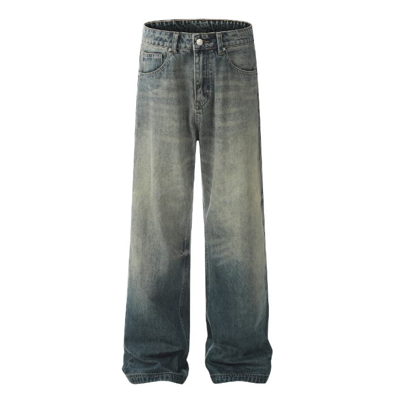 Pantalones vaqueros azules deslavados para hombre