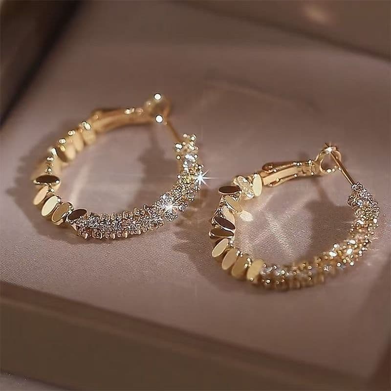 Aros de oreja circón brillante diseño nicho lujo