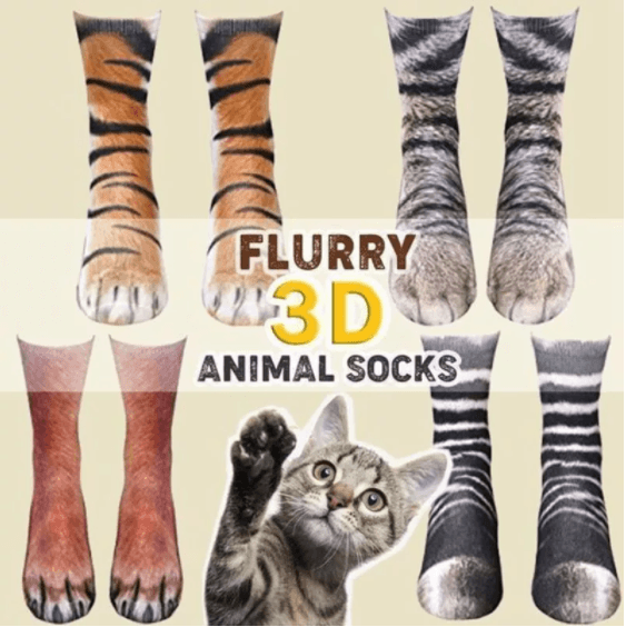 Calcetines estampados diseño animal 3D unisex