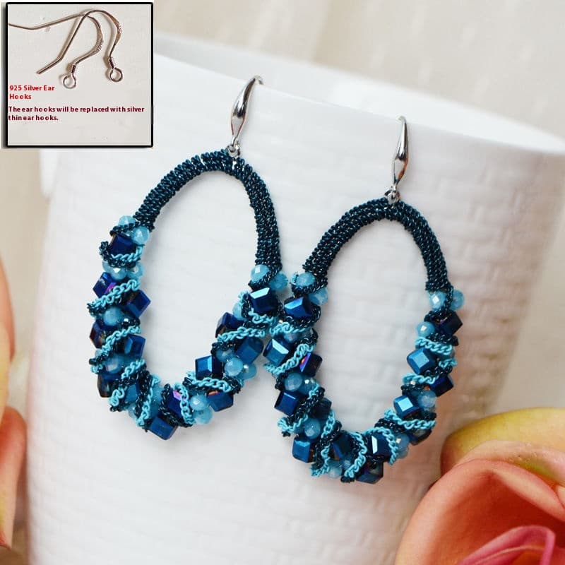 Aretes de borla hechos a mano con cristales