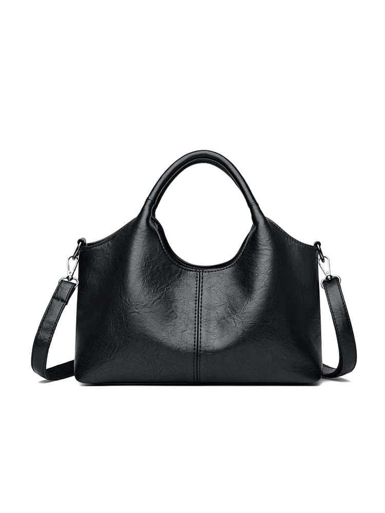 Bolsa bandolera de cuero genuino de gran capacidad para mujer