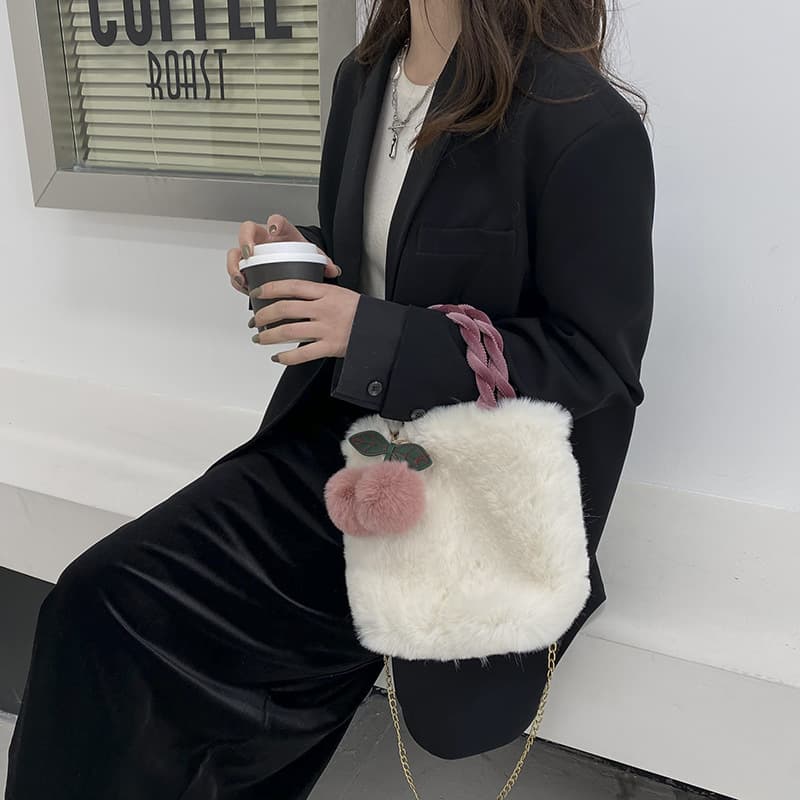 Bolsa de felpa suave con gran capacidad para invierno