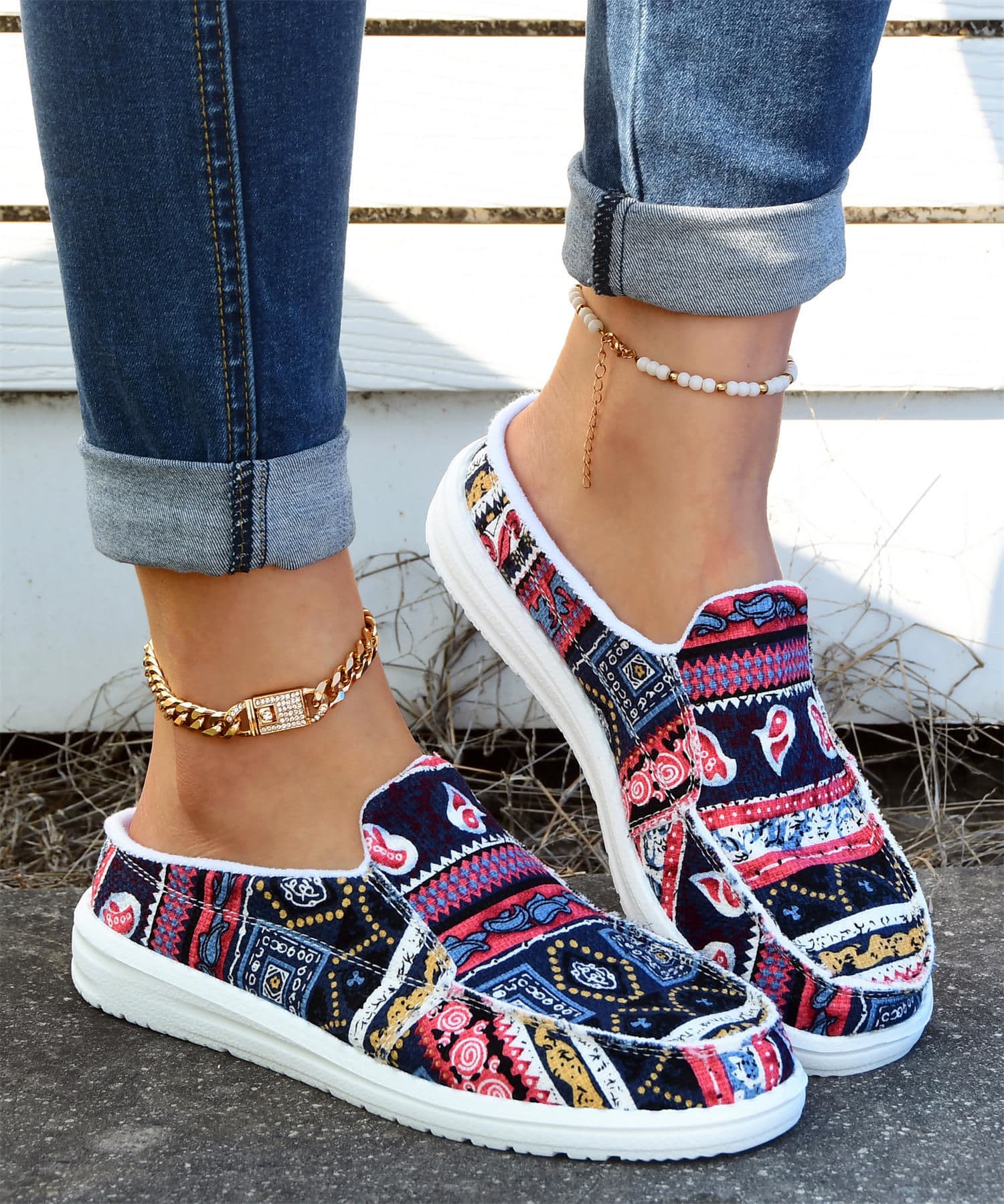 Zapatillas de lona floral para primavera y verano