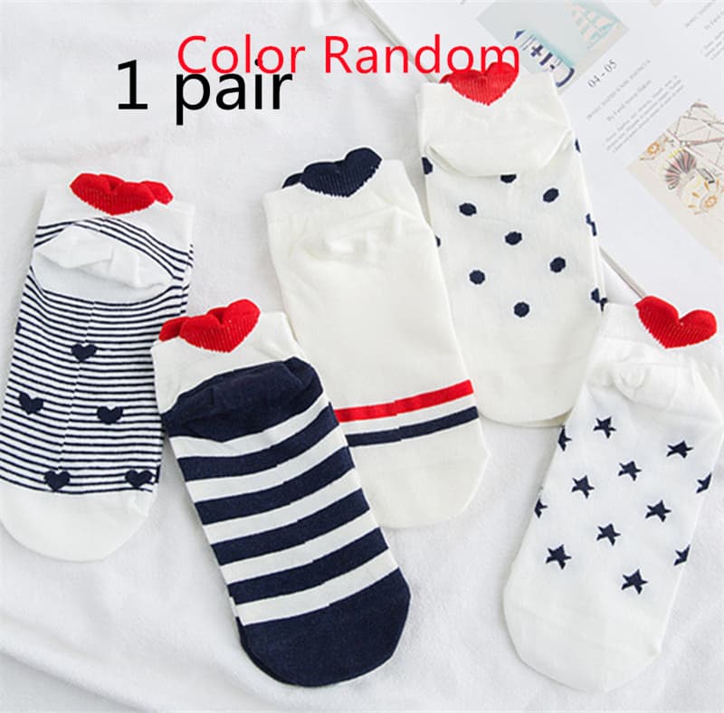 Calcetines invisibles para mujer con detalle de corazones