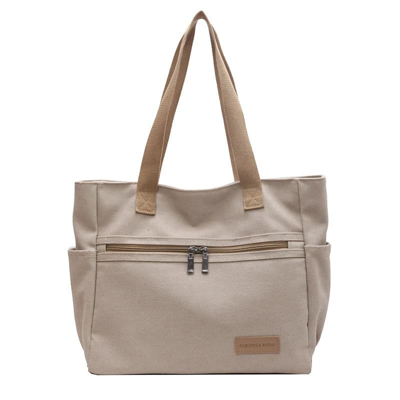 Bolso de lona grande con asas para hombro