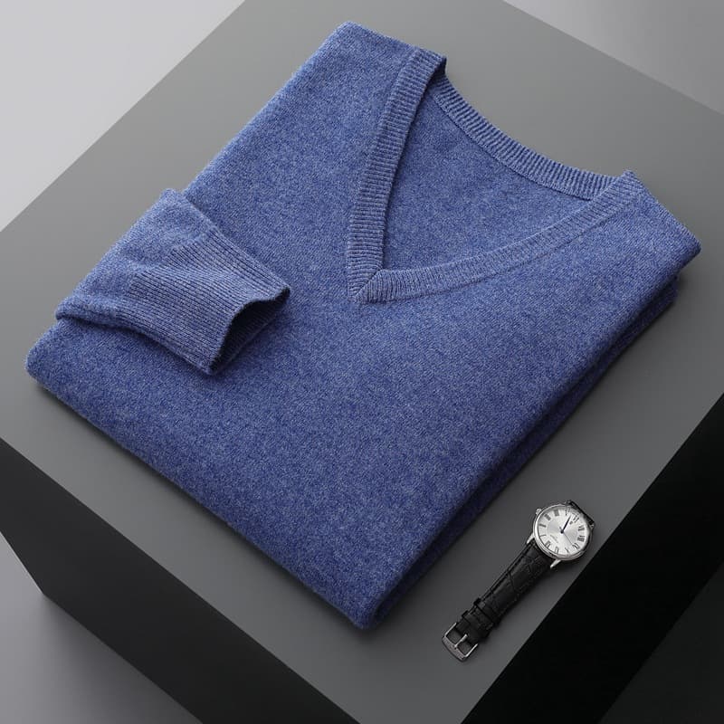 Suéter de punto oversized para hombre con cuello en V