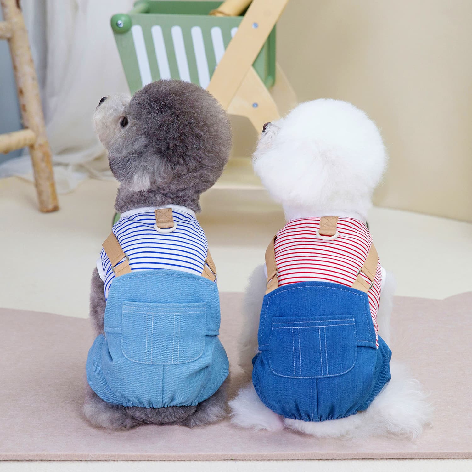 Pantalón rayado para perro macho