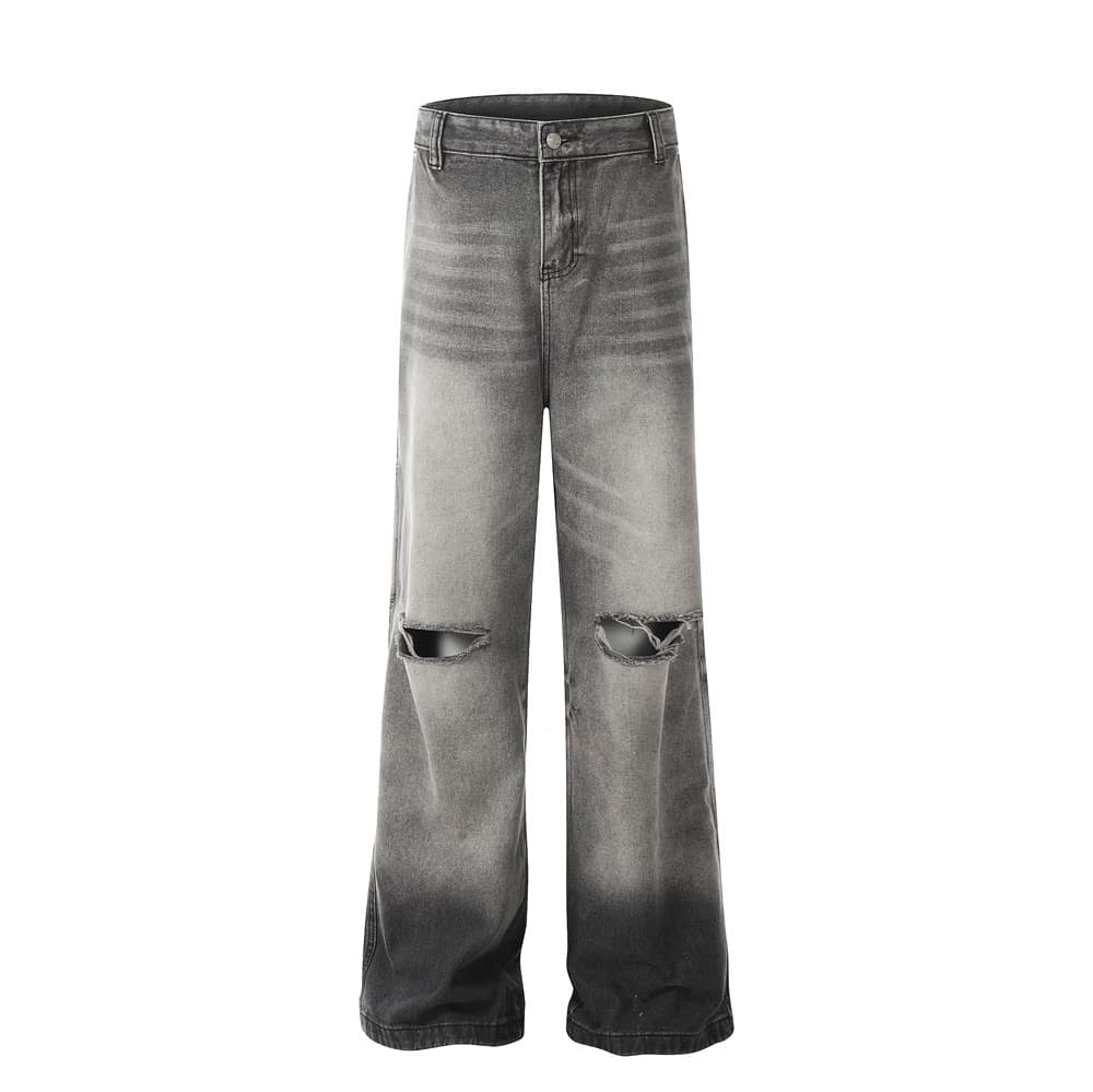 Jeans vaquero desgarre con degradado vintage
