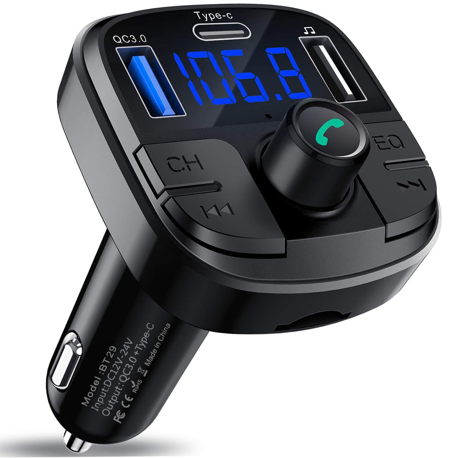 Reproductor MP3 Bluetooth para auto con cargador
