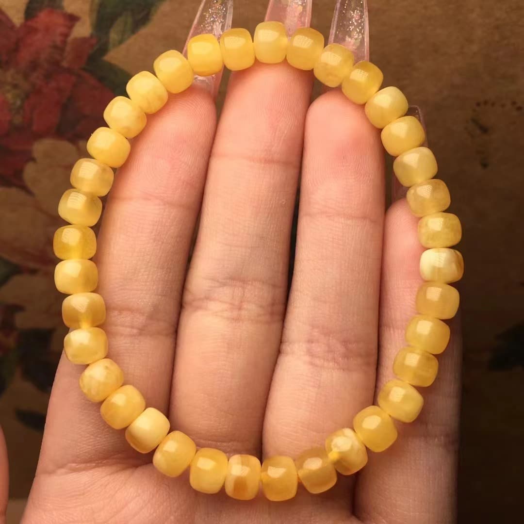 Pulsera de cera de abeja natural, accesorio artesanal