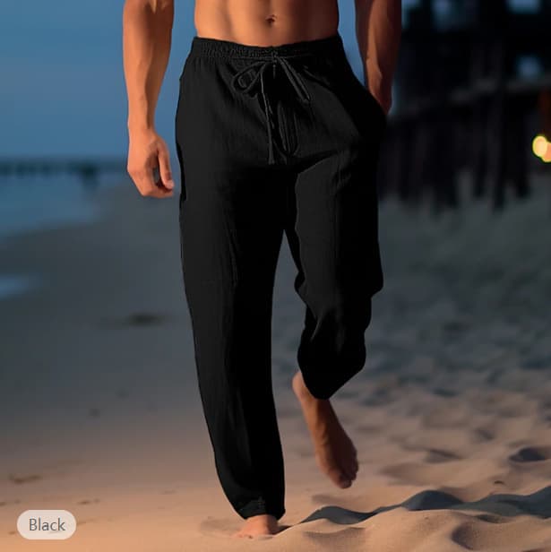 Pantalón de playa con cordón y cintura elástica