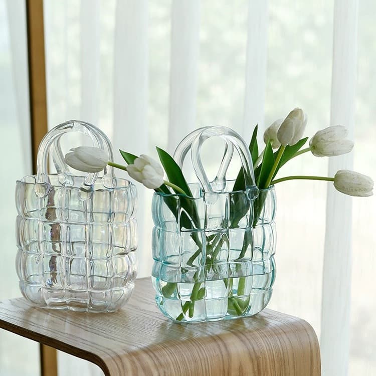 Florero de vidrio para decoración