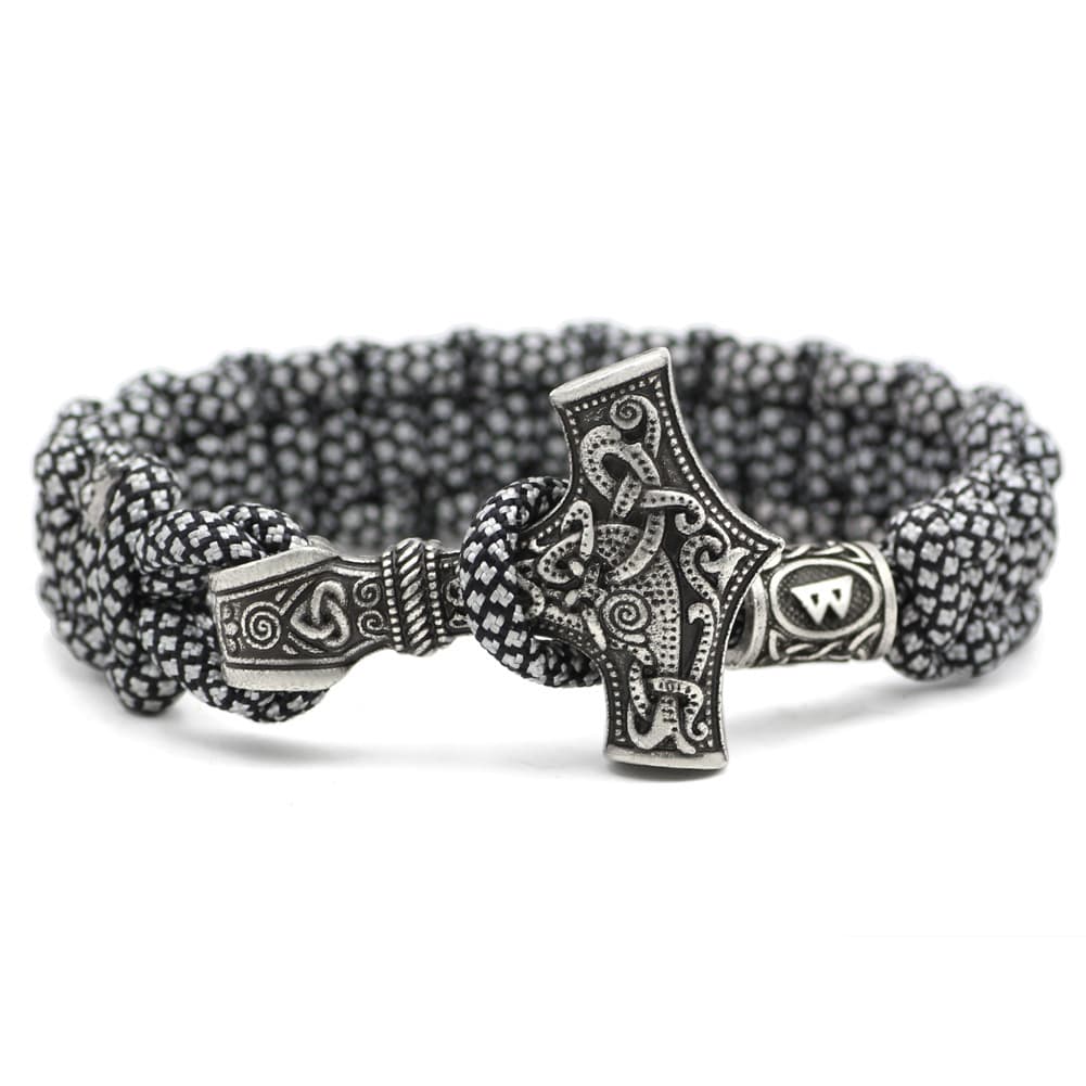 Pulsera tejida con martillo de Thor vintage