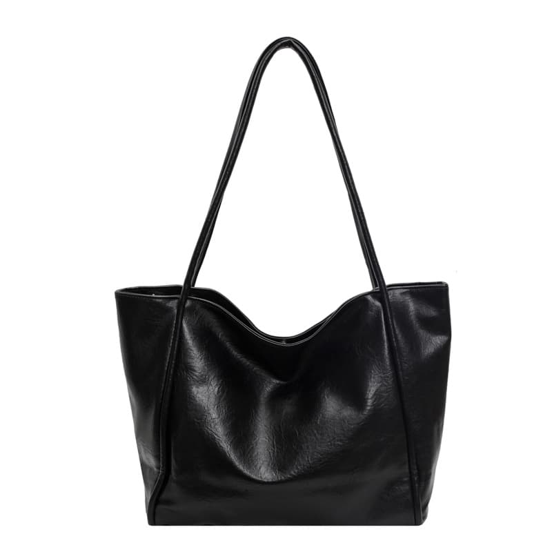 Bolso de hombro de cuero suave con gran capacidad