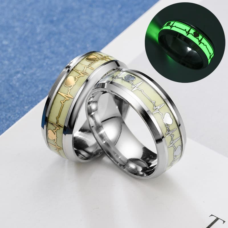 Anillo corazón luminoso para parejas