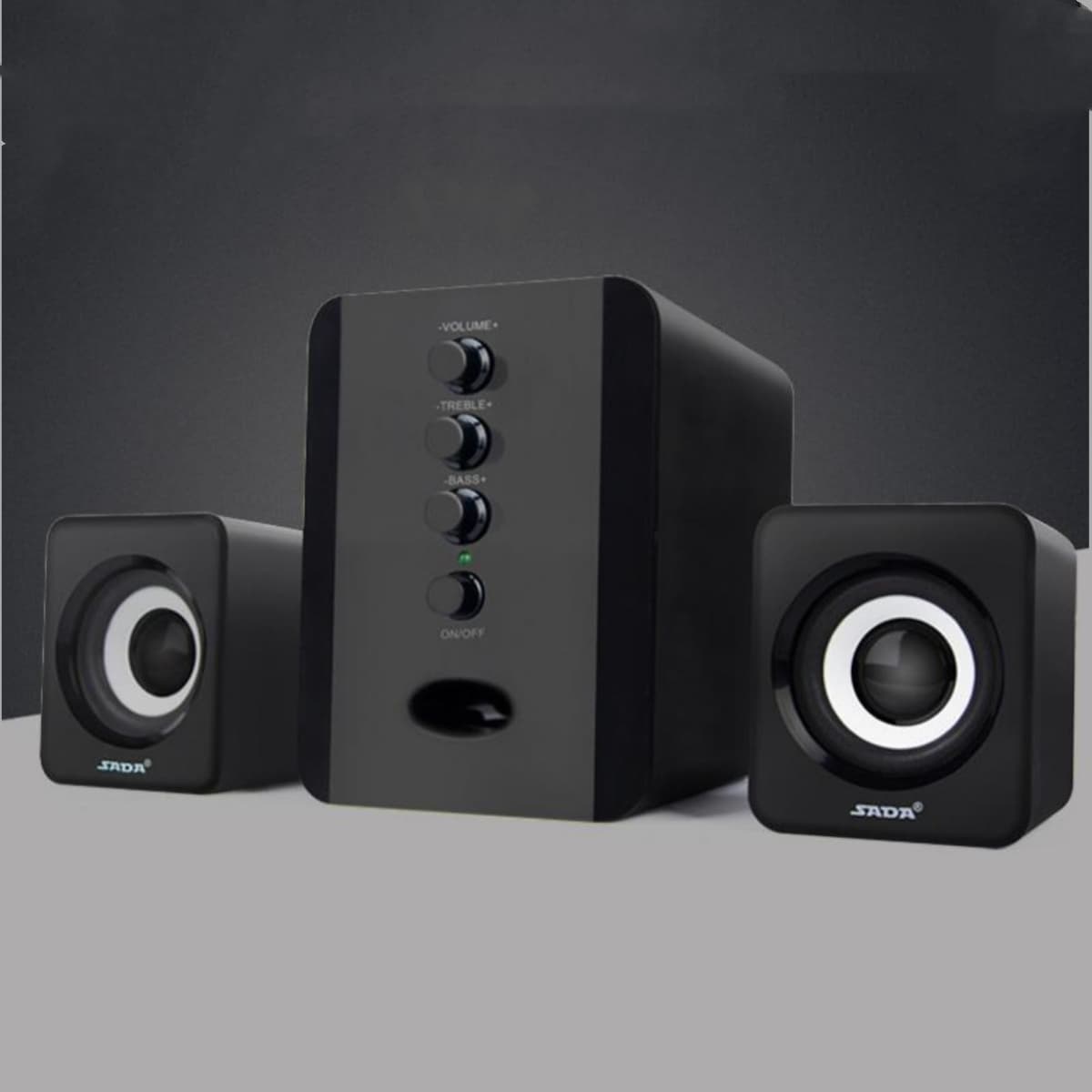 Parlantes para computadora 2.1 con subwoofer y super bass