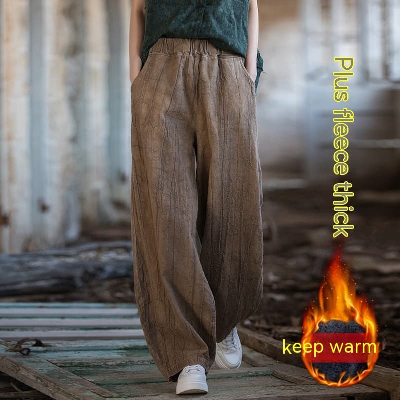 Pantalón teñido anudado con forro para invierno