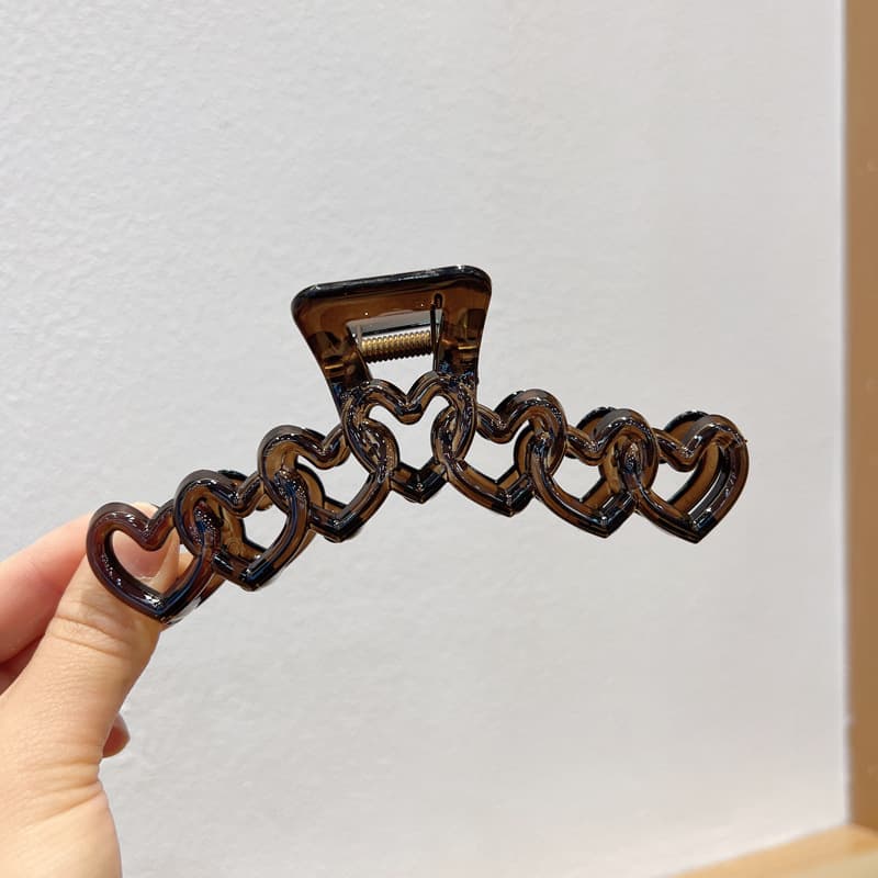 Horquillas huecas transparentes con forma de corazón