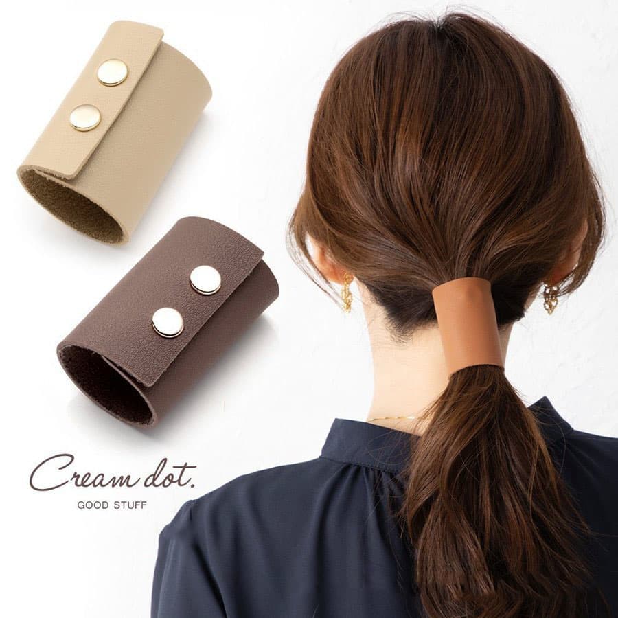 Vincha de cuero PU con clip decorativo para cabello