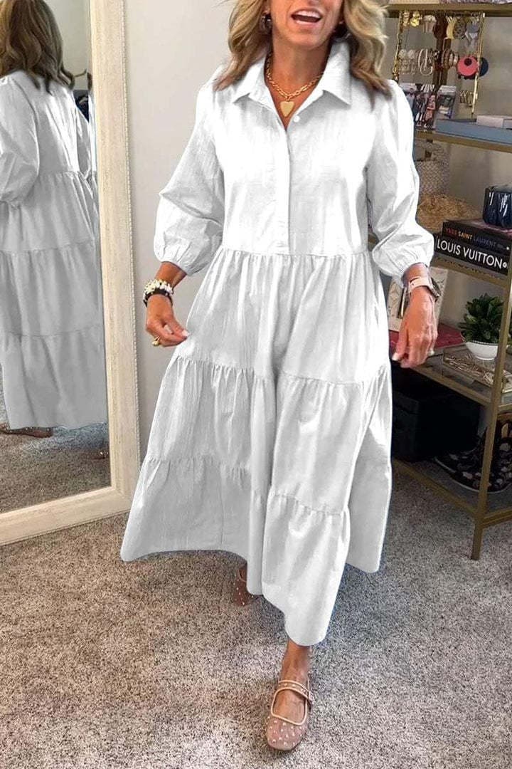 Vestido camisero de otoño e invierno con cuello tipo polo