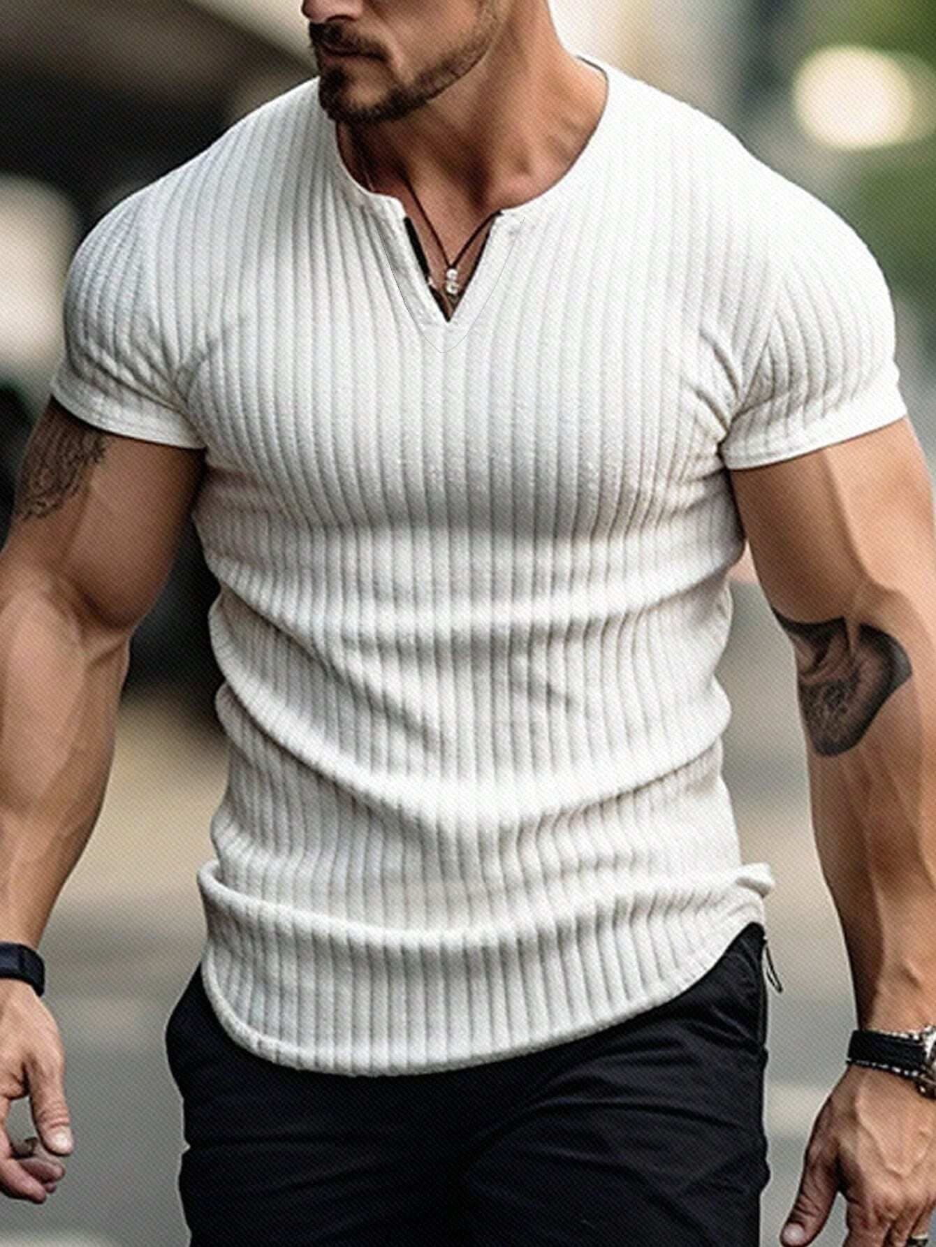 Camiseta deportiva slim fit hombre manga corta