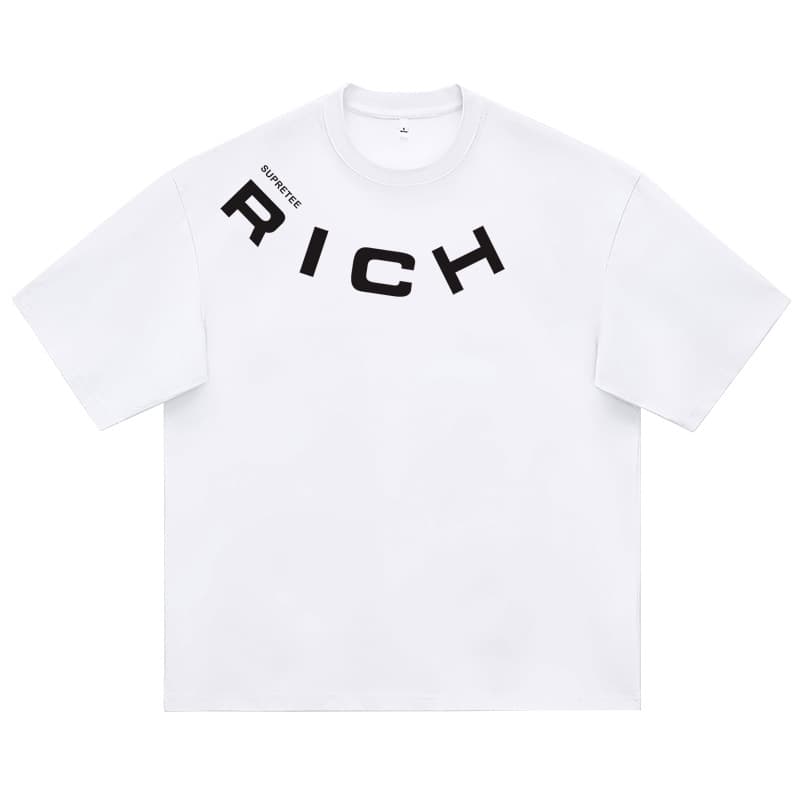 Camiseta suelta de lana con estampado de letras