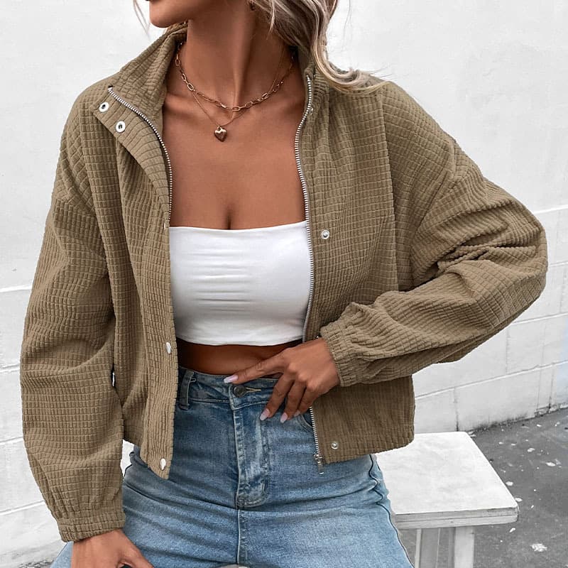 Chaqueta de pana para mujer con estilo casual cómodo