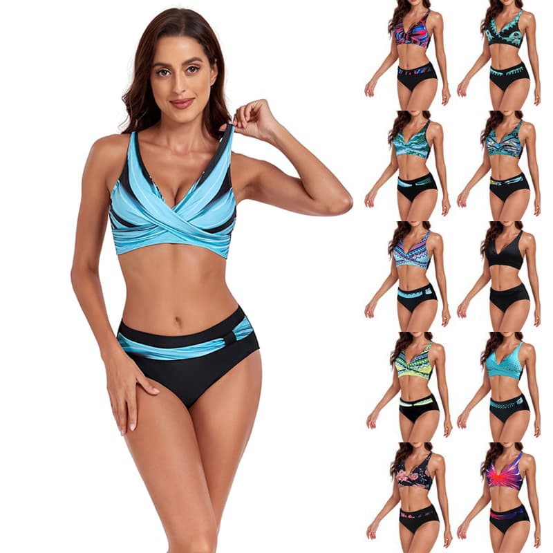 Bikini de playa con cuello halter