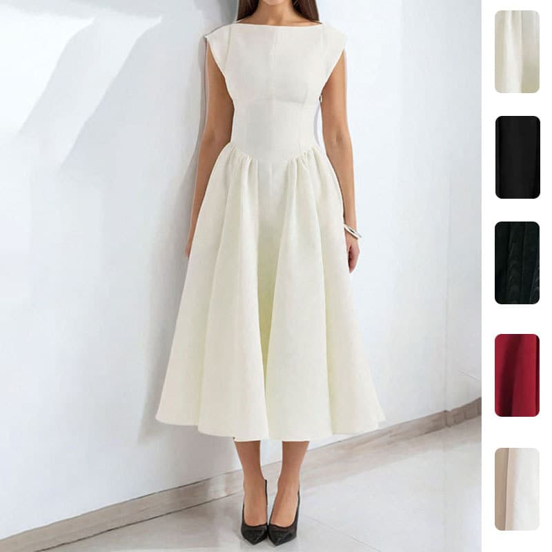 Vestido de verano estilo francés de lujo minimalista