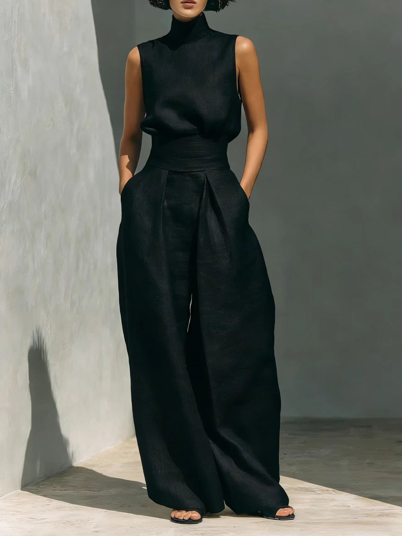 Conjunto de ocio sin mangas con pantalones largos
