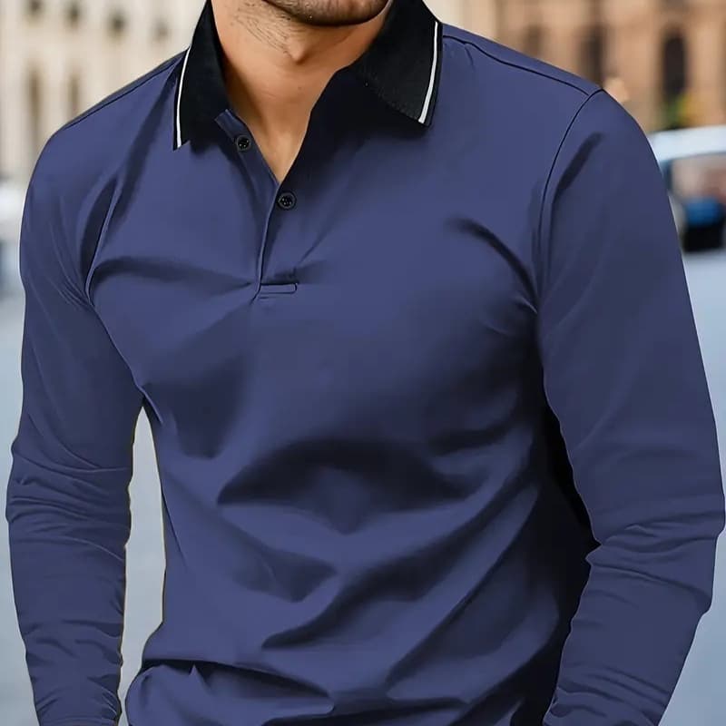 Sudadera golf para hombre con contraste de colores