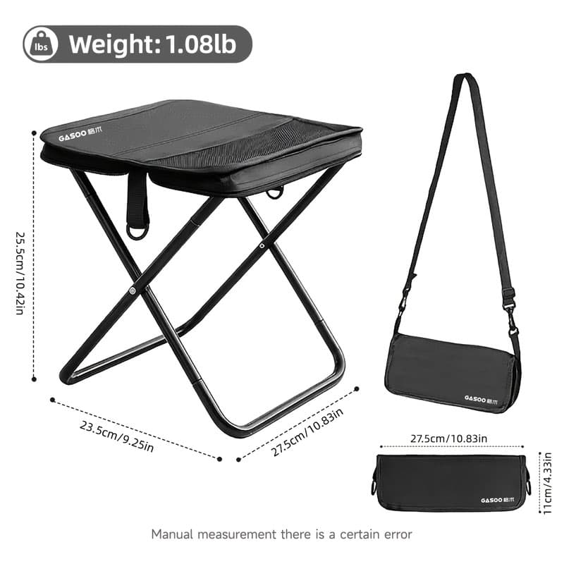 Taburete plegable de campamento con bolsa de almacenamiento