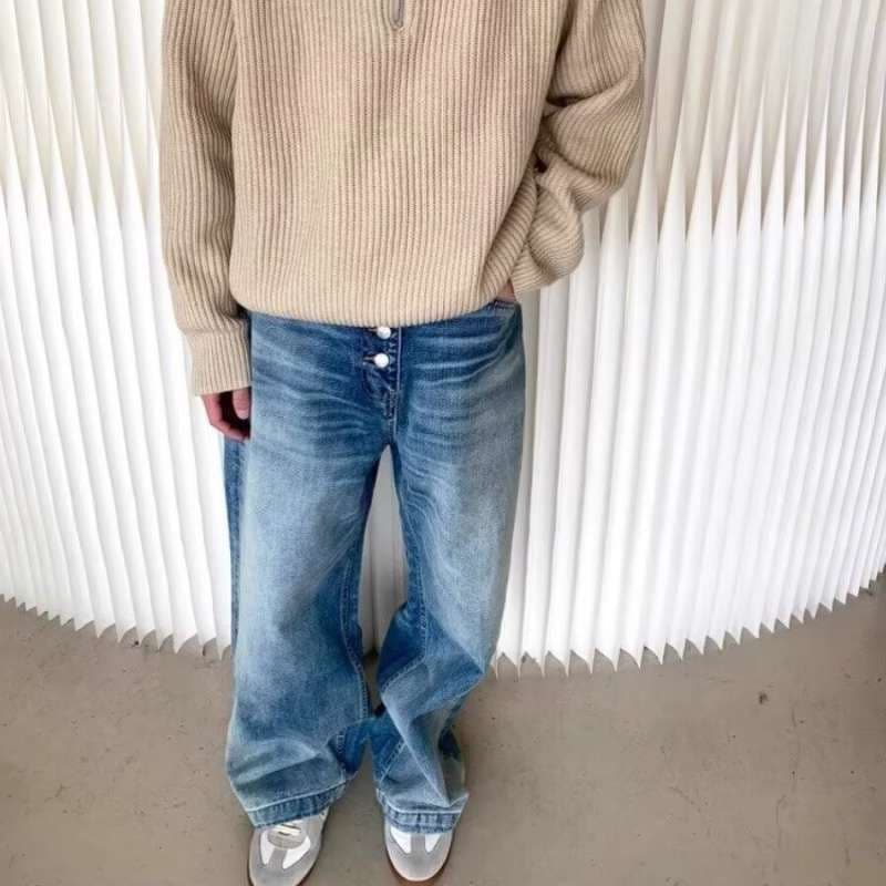 Pantalón retro holgado versátil para hombre