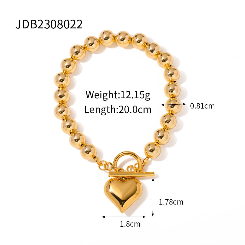 Collar de corazón chapado en oro hipoalergénico