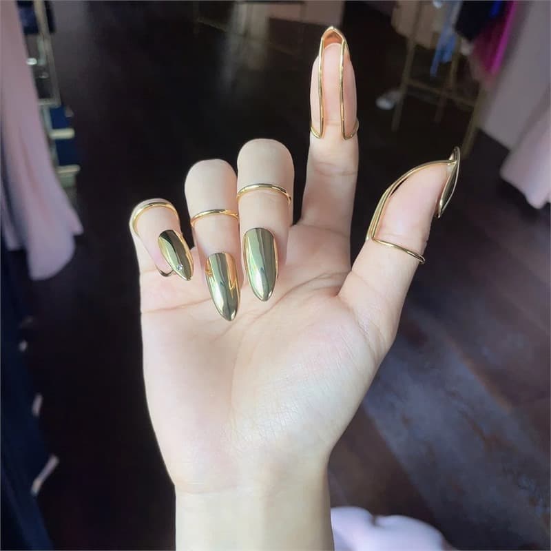 Anillos para uñas metal imitación perla