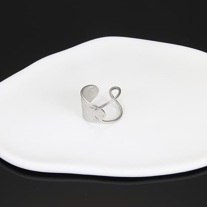 Anillo ajustable minimalista acero titanio para mujer