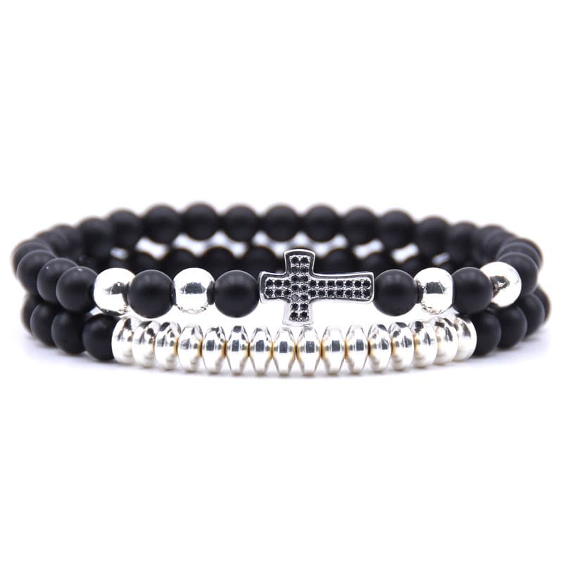 Pulsera elástica con diseño de cruz