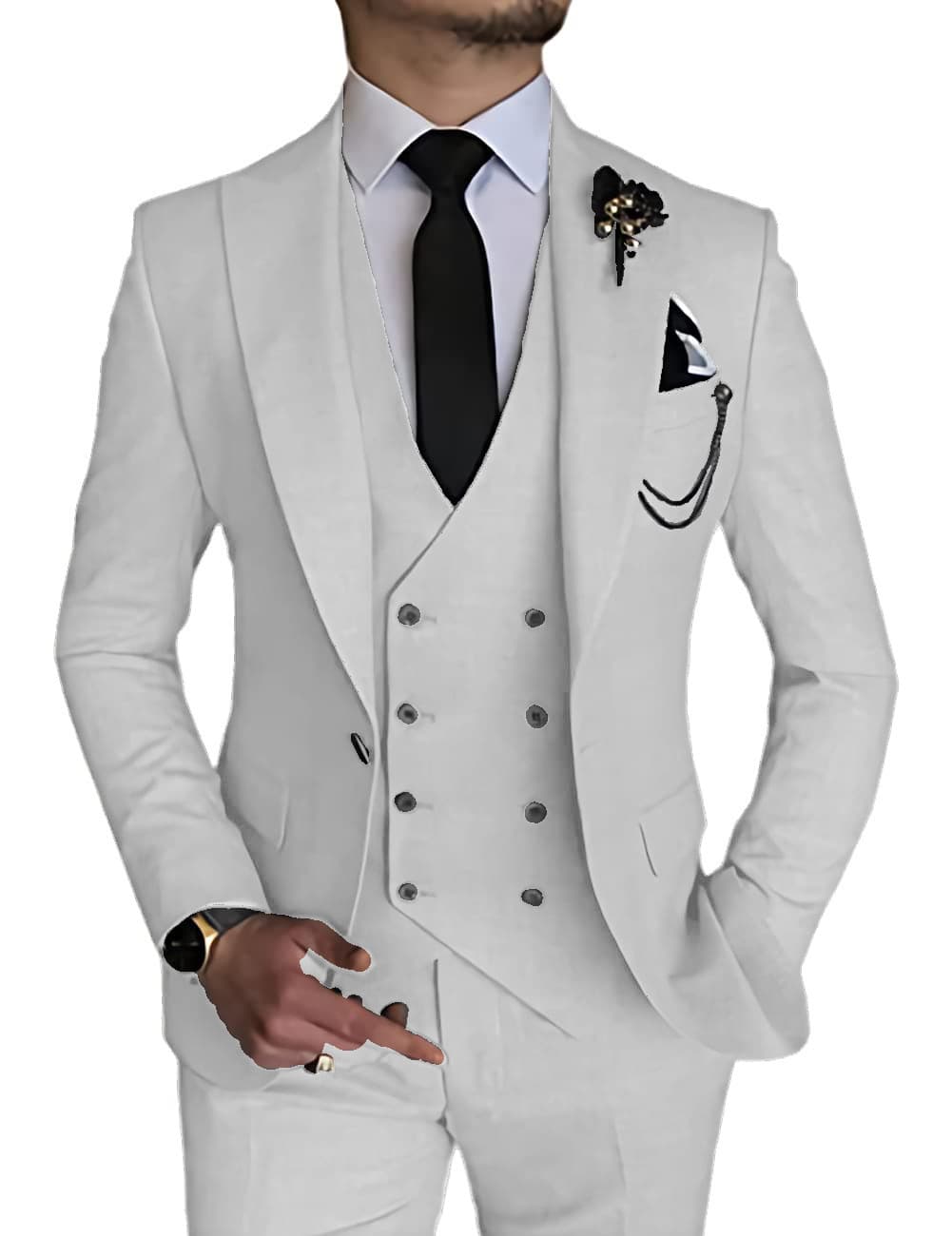 Traje de tres piezas para hombre estilo casual de negocios