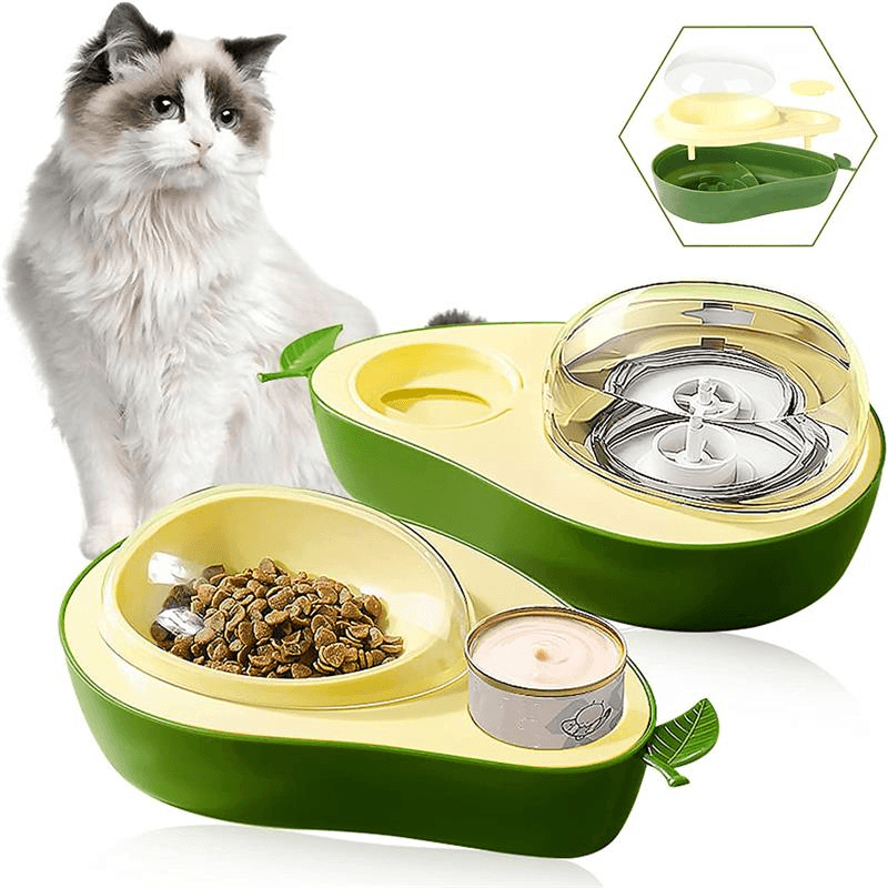 Comedero automático para gatos forma aguacate con dispensador de agua