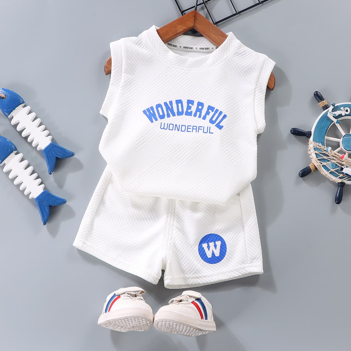 Conjunto infantil sin mangas estilo occidental