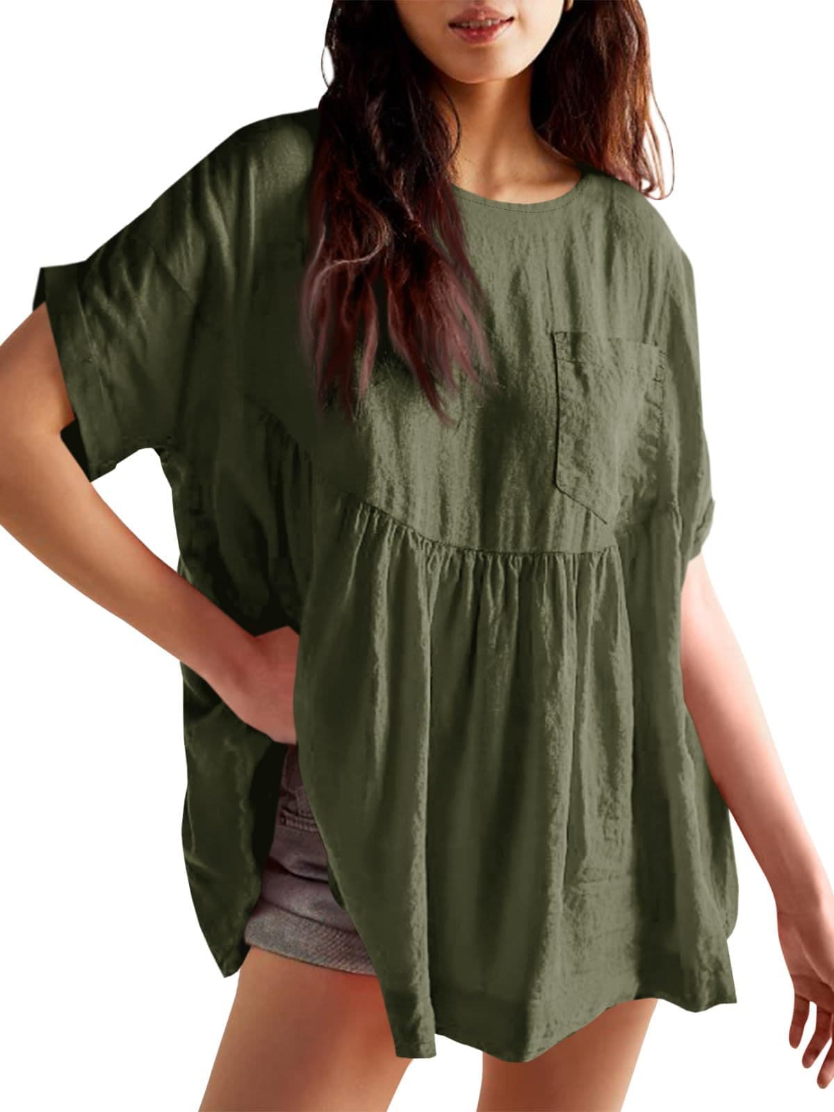 Blusa casual suelta de manga corta